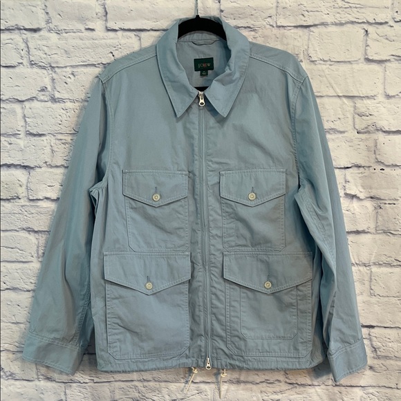 J Crew Cruiser Utility Jacket Cotton Patch Pockets Zip Closure Size Medium Men